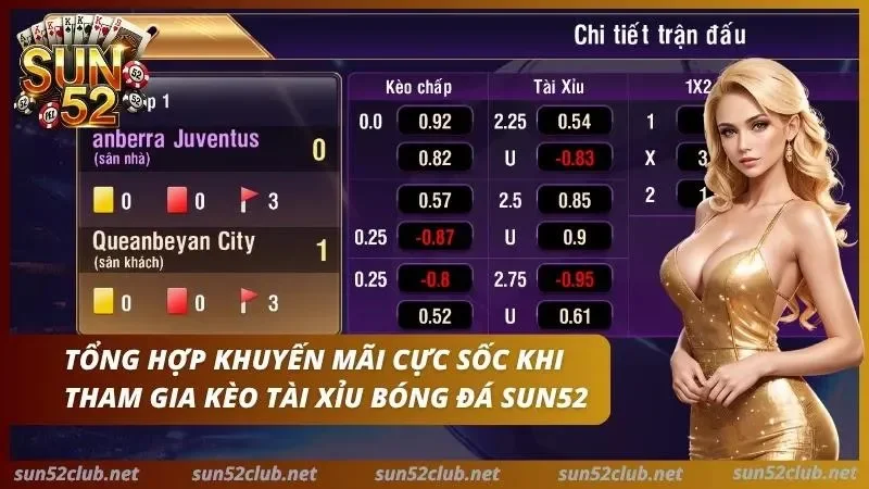 Kèo Tài Xỉu Bóng Đá Sun52: Bí Kíp Soi Tổng Bàn Thắng 4 Hàng loạt ưu đãi đa dạng giúp thành viên gia tăng quỹ vốn